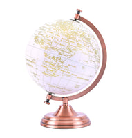 1 x RAW Customer Returns Exerz 20cm Globe Metallic Gold Color Italian - Wedding Guest Book - Educational, Geographic Decoration - Metal Arch and Base, Coated in Gold Color - RRP €31.79