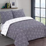 1 x RAW Customer Returns Vision Hugo Grey duvet cover and 2 matching pillowcases, cotton, grey, 200 x 200 cm - RRP €31.45