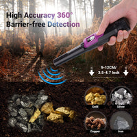 1 x RAW Customer Returns INKBIRDPLUS Metal Detector Pinpointer, IP68 Waterproof Portable 360 Scan Professional Metal Detector with 3 Modes, Metal Detector with LCD Screen and LED Light for Children and Adults - RRP €41.8