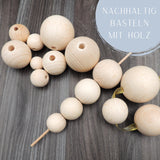 3 x RAW Customer Returns JOWE wooden ball made of beech 50 mm with hole 15 pieces - wooden ball made in Austria - RRP €59.01