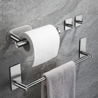 1 x RAW Customer Returns ZUNTO towel holder for bathroom - toilet paper holder self-adhesive hooks 3 pieces made of stainless steel bathroom accessories without drilling suitable for cabinets in bathroom and kitchen - RRP €20.4