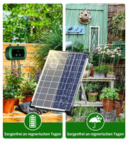 1 x RAW Customer Returns Solar Irrigation System Automatic Set, Garden Drip Irrigation System, Solar Powered Drip Irrigation Set with Water Sensor, Self Watering Devices with Timer for Greenhouse Garden Balcony - RRP €60.49