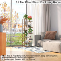 2 x RAW Customer Returns Plant stand indoor and outdoor, 11 pots 170 cm high flower stairs, flower stand, plant shelf, plant stand, wooden flower shelf, plant ladder, plant stairs, stand, shelf for balcony, garden, indoor - RRP €131.98