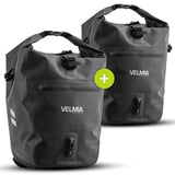 1 x RAW Customer Returns Velmia Rear Rack Bike Bag Heavy Duty Pannier Bag with Handle and High Visibility Reflectors 100 Waterproof Bike Bag with Rear Rack Clip - RRP €64.99