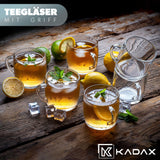 1 x RAW Customer Returns KADAX tea glasses, set of 6, glasses with handle, glass cups for 6 people, dishwasher safe, drinking glasses for coffee, tea, water, juice, drink, juice glasses, water glasses, glass set - RRP €19.56