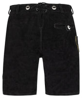 1 x RAW Customer Returns TR Martha men s traditional short leather trousers with straps, 52, black - RRP €60.41