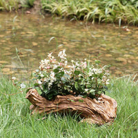 1 x RAW Customer Returns Yanmilia Artificial Driftwood Planter Resin Succulent Rustic Wood Stump Planter Indoor Outdoor Decorative Flower Pot No Plants Not Real Wood  - RRP €28.99