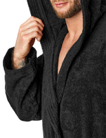 1 x RAW Customer Returns Ladeheid men s terry bathrobe made of 100 cotton LA40-192 black-30, L  - RRP €40.33