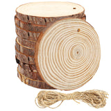 1 x RAW Customer Returns Kurtzy 10 pcs Natural Small Wooden Discs with Holes String 10-12 cm Diameter, 10 mm Thick - Rustic Wooden Discs for Crafts - Decorative Tree Discs with Bark for DIY Christmas - RRP €13.99