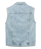 1 x RAW Customer Returns KTWOLEN Denim Vest Men s Denim Vest Outdoor Vest Leisure Sleeveless Denim Jackets Hunting Fishing Camping Vest with Many Pockets, Blue, XL - RRP €39.99