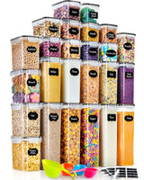 1 x RAW Customer Returns GoMaihe Cereal Food Containers Set 25 Pieces, Airtight, Plastic with Lids for Food, Used for Storing Cereals, Muesli, Flour - RRP €46.98