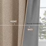 1 x RAW Customer Returns CUCRAF Blackout Curtains with Eyelets Opaque, Super Soft Blackout Cold Protection Thermal Linen Look Curtains for Living Room, Bedroom and Children s Room, H137xW117cm, Set of 2, Linen Color - RRP €27.22