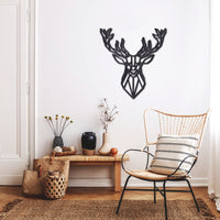 1 x RAW Customer Returns KUINEA Deer 2 wall decoration I wall decoration wood color anthracite wall decoration I decoration I wall decoration for home, office, bedroom, living room and kitchen I wall decoration living room I mural I wall  - RRP €15.12