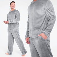 1 x RAW Customer Returns CityComfort Men s Winter Fleece Pyjamas Blue Check, L  - RRP €30.19