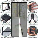 1 x RAW Customer Returns Risareyi Magnetic Fly Screen Door 90x250cm, Insect Protection Balcony Door No Drilling, Insect Protection Fly Screen Window Magnet Automatic Closing for Balcony Door Patio Door with Velcro Strap, Black - RRP €30.23