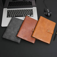 1 x RAW Customer Returns Wonderpool Leather Refillable Notebook Ring Binder A5 Diary - Dotted Paper Genuine Leather Inner Pockets for Travel Work and Organizer Gray, A5  - RRP €21.11