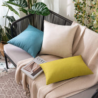 1 x RAW Customer Returns MIULEE Set of 2 Waterproof Cushion Covers Outdoor Sofa Cushions Decorative Pillows Modern Pillowcases Christmas Decorative Cushion Cover Made of Polyester Linen Look for Garden Sofa Living Room Bed 50 x 50 cm Beige - RRP €19.45