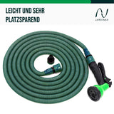 1 x RAW Customer Returns Somera Garden Hose with Garden Sprayer I Extendable Water Hose with Adapter 15m, Dark Green  - RRP €19.76