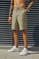 1 x Brand New PaulJones Shorts Men Cargo Shorts Men Summer Lightweight Khaki S - RRP €27.6