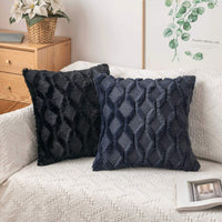 2 x Brand New MIULEE Set of 2 Wool Cushion Covers Decorative Pillows Velvet Sofa Cushion Soft Couch Cushion Cover Decorative Pillowcase with Hidden Zipper for Living Room Bedroom 45 x 45 cm Black - RRP €36.68