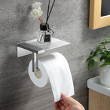 1 x RAW Customer Returns ZUNTO toilet paper holder without drilling - toilet paper holder with shelf, toilet roll holder self-adhesive, toilet paper holder roll holder stainless steel for bathroom - RRP €15.12