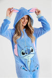 1 x RAW Customer Returns Disney Onesie Women s Stitch One-Piece Pajamas - Eeyore, Minnie, Maleficent Pajamas Onesie - Sizes from S-XXL Blue Stitch, L  - RRP €35.02