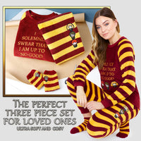 1 x RAW Customer Returns Harry Potter Women s Long Pajamas with Socks Fleece Pajama Set Leisure Suit Women s Cozy Red Yellow, M  - RRP €34.25