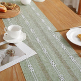 1 x RAW Customer Returns CHUQING Boho Table Runner Green Table Runner Olive Green Macrame Table Runner Country Style 33 x160 cm - RRP €20.16