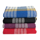 1 x RAW Customer Returns Turkish sauna towel. 80x175 cm made of cotton. Set of 4 with red, blue, purple and black. Checkered. Traditional hammam towel, beach towel, bath towel, hand towel, yoga towel, peshtemal, travel towel, lounger towel - RRP €22.18