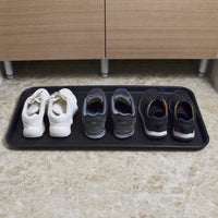 1 x RAW Customer Returns CHAIRLIN shoe tray 2 x shoe drip tray shoe rack shoe tray shoe board shoe mat with raised edge 3 x 76 x 38 cm, black - RRP €32.99