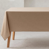 1 x RAW Customer Returns GAMUSI Tablecloth, Plain, Organic Cotton, Waterproof, Stain Resistant, Rectangular, 140 x 180 cm, Beige - RRP €19.93