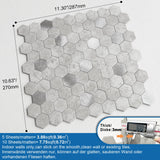 1 x RAW Customer Returns M MOFIT 3D wall tiles self-adhesive kitchen, hexagon mosaic mosaic tiles marble tiles tile stickers marble look cement gray 10 sheets  - RRP €53.29