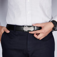 1 x RAW Customer Returns BISON DENIM Belt for Men, Belt Ratchet Automatic Buckle Men s Clothing Business Suit Belt Size Custom 35mm Wide Belt - RRP €24.19