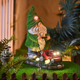 1 x RAW Customer Returns TERESA S COLLECTIONS Garden Decoration for Outdoors with Solar Lighting 22cm Waterproof Garden Gnome Figures with Lawnmower Made of Synthetic Resin Garden Gnomes for Outdoors Yard Lawn Balcony Gifts for Women - RRP €35.34