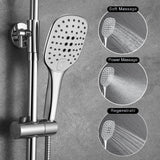 1 x RAW Customer Returns G rbach Hydromassage Shower Column Stainless Steel Without Mixer Adjustable Wall Holes Chrome Shower Rod Rain Shower Set With Hand Shower, Object Holder, Shelf and Shower Head 30 30 cm - RRP €96.89