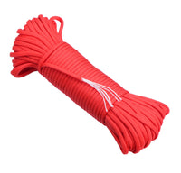 1 x RAW Customer Returns DonDon 30 Meters Nylon Rope Paracord Rope Survival Rope for Outdoor Activities, for Camping and for Crafts 4 mm - 7 Strands Red - RRP €13.24