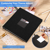 8 x Brand New Linen Cover Self-Adhesive Photo Album, Scrapbook Photo Book, 20 Sheets 40 Pages, Scrapbook Photo Album with Scraper and 2 Metal Pens, Ideal Wedding Album for Family Black  - RRP €153.6