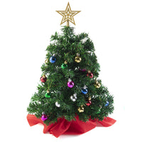 4 x Brand New 55 cm Prextex Miniature Christmas Tree Set to Assemble, with Star Topper and Hanging Decorations for Your Holiday Decor - RRP €71.96