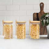 1 x RAW Customer Returns Winter Shore Storage Jars with Lids and Spoons 3-Pack - Reusable Airtight Glass Containers with Lids Spoon Holder for Coffee, Sugar, Spices, Candy - 500 ml Jars with Lids - RRP €20.16