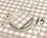 1 x RAW Customer Returns LAN LAN - Gingham Rectangular Tablecloth, Washable, Gorgeous Indoor and Outdoor Tablecloths, Ideal Tablecloths for Picnics and Outdoor Gatherings 140 x 250, Beige  - RRP €25.49