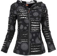 1 x RAW Customer Returns GURU SHOP Goa Patchwork Jacket, Hooded Jacket, Black, Cotton, Size L 42  - RRP €49.9