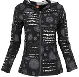 1 x RAW Customer Returns GURU SHOP Goa Patchwork Jacket, Hooded Jacket, Black, Cotton, Size L 42  - RRP €49.9