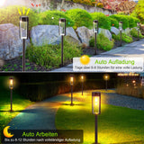 1 x RAW Customer Returns PUAIDA Solar Lights for Outdoors, 4 Pack Solar Lights Garden with Warm White Tungsten Light, IP65 Waterproof Solar Garden Lights for Garden Decoration Lawn Walkway Balcony Yard - RRP €32.26