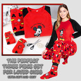 1 x RAW Customer Returns Disney Women s Winter Fleece Pajamas with Stitch Mickey Minnie Baby Yoda Socks Red Mickey, L  - RRP €31.25