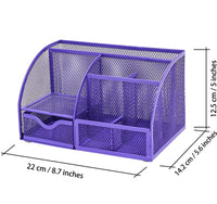 1 x RAW Customer Returns EXERZ Table Organizer Desk Organizer Desk Tidy Pen Holder Multifunctional Organizer EX348 Purple  - RRP €18.68