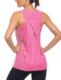 1 x RAW Customer Returns Women s Sports Tops Fitness Loose Tank Top Athletic Sleeveless Running Top Yoga Shirts Racerback Sports Top Pink, S  - RRP €19.15