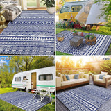 1 x RAW Customer Returns SHACOS Outdoor Carpet Weatherproof 150x240cm Camping Outdoor Plastic Outdoor Carpet Balcony Waterproof Modern Garden Carpet Terrace Carpet Outdoor for Garden - Blue - RRP €41.3