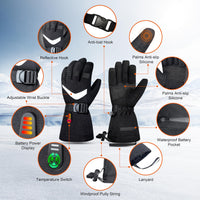 1 x RAW Customer Returns FOTFLACE Heated Gloves for Women Men Heated Gloves with 7.4 V Rechargeable Battery, 5 Adjustable Temperature Ski Gloves for Winter Skiing, Motorcycle, Hiking M  - RRP €52.43