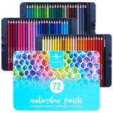 1 x RAW Customer Returns Stationery Island Watercolor Pencil Set - 72 Colors 1 Small Round Brush - Water Soluble Coloring Pencils for Artists, Adults and Children for Coloring and Drawing for Calligraphy and Watercolor Painting - RRP €19.99