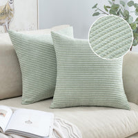 1 x RAW Customer Returns MIULEE Set of 2 cushion covers, decorative cushions, decorative cushions, cushion covers, decorative cushions, throw sofa cushions, decorative soft couch cushions cover for sofa, bedroom, 45 x 45 cm, bean green - RRP €16.94